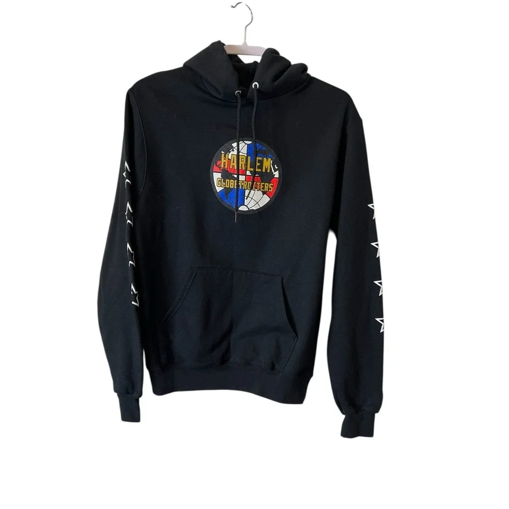 Harlem Globetrotters Champion Black Pullover Hoodie Hooded Sweatshirt Men' Small